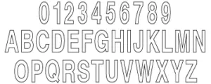 31697 4 INCH WHITE NUMBER AND LETTER